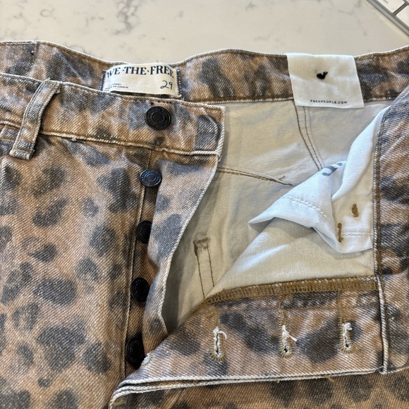 Free People Animal Print Boot Cut Jeans - Picture 4 of 12